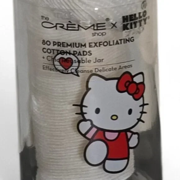 Hello Kitty x The Crème Shop Cotton Pads Jar NWT Sanrio Collectible Skincare - Picture 2 of 6
